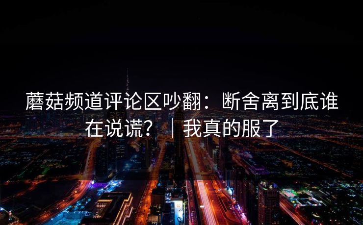 蘑菇频道评论区吵翻:断舍离到底谁在说谎?|我真的服了 蘑菇频道评论区吵翻:断舍离到底谁在说谎?|我真的服了