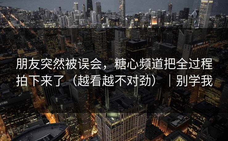 朋友突然被误会,糖心频道把全过程拍下来了(越看越不对劲)|别学我 朋友突然被误会,糖心频道把全过程拍下来了(越看越不对劲)|别学我