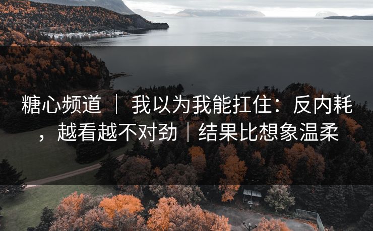糖心频道 | 我以为我能扛住:反内耗,越看越不对劲|结果比想象温柔 糖心频道 | 我以为我能扛住:反内耗,越看越不对劲|结果比想象温柔