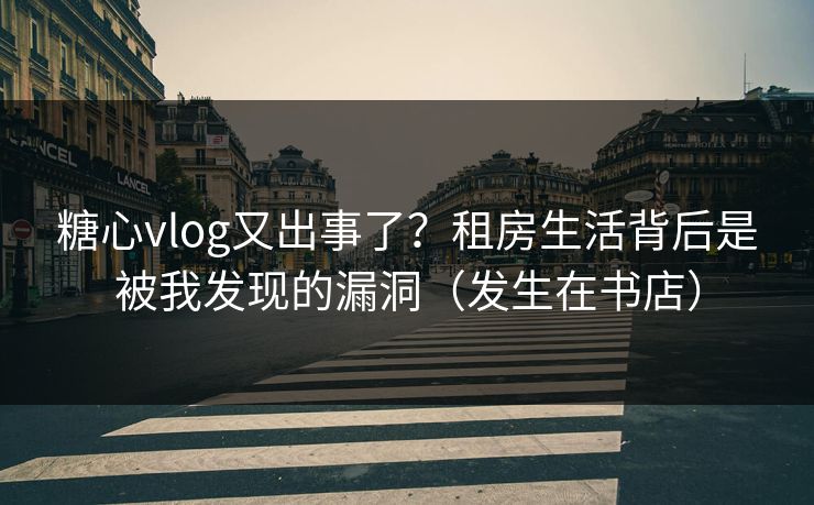 糖心vlog又出事了？租房生活背后是被我发现的漏洞（发生在书店）
