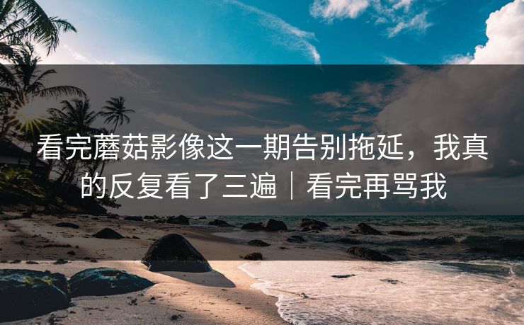 看完蘑菇影像这一期告别拖延,我真的反复看了三遍|看完再骂我 看完蘑菇影像这一期告别拖延,我真的反复看了三遍|看完再骂我