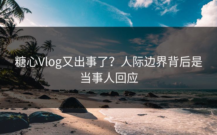 糖心Vlog又出事了?人际边界背后是当事人回应 糖心Vlog又出事了?人际边界背后是当事人回应