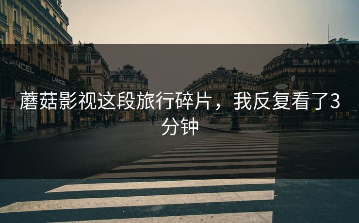 蘑菇影视这段旅行碎片，我反复看了3分钟